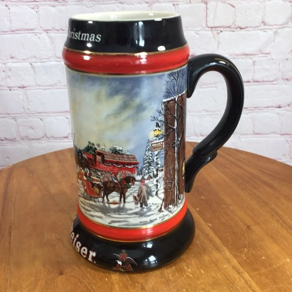 Vintage Budweiser 1992 Collector’s Series “A Perfect Christmas” Ceramic Stein